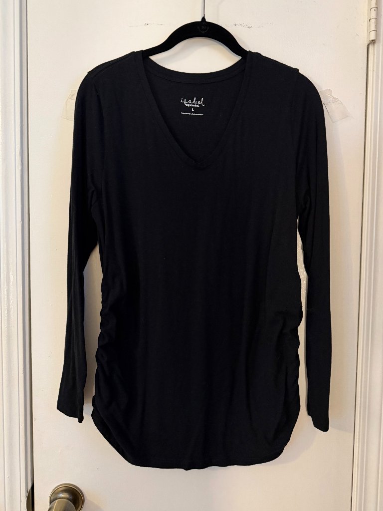 Soft Black Maternity Tee Long Sleeve Size L